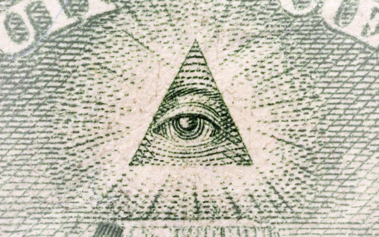 Das Pyramidenauge auf dem Dollar-Schein