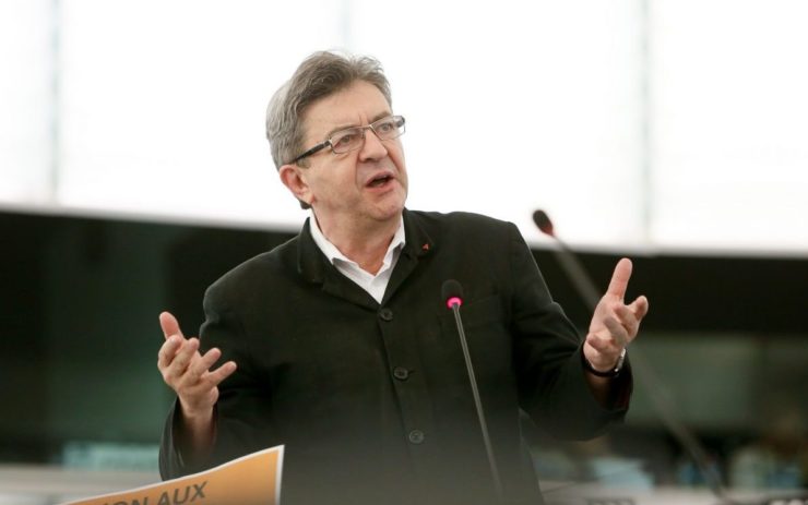Jean-Luc Mélenchon bei einer Rede im Europaparlament.