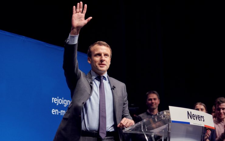 Der Kandidat Emmanuel Macron bei einer Wahlkampfveranstaltung